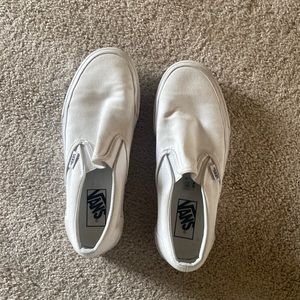 White low vans barley worn